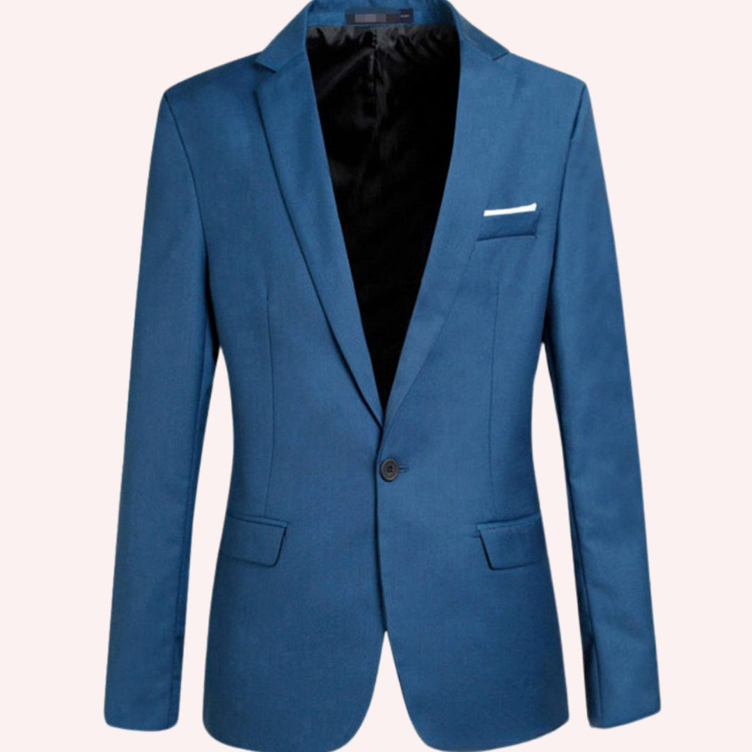 Men's Slim Modern Fit Blazer Single-Button Notch Lapel - Blue