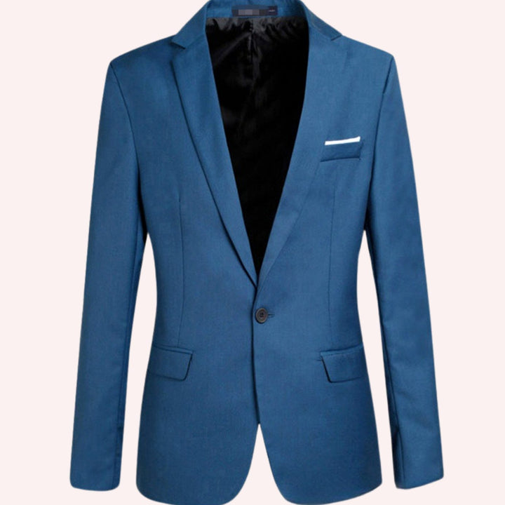 Men's Slim Modern Fit Blazer Single-Button Notch Lapel - Blue