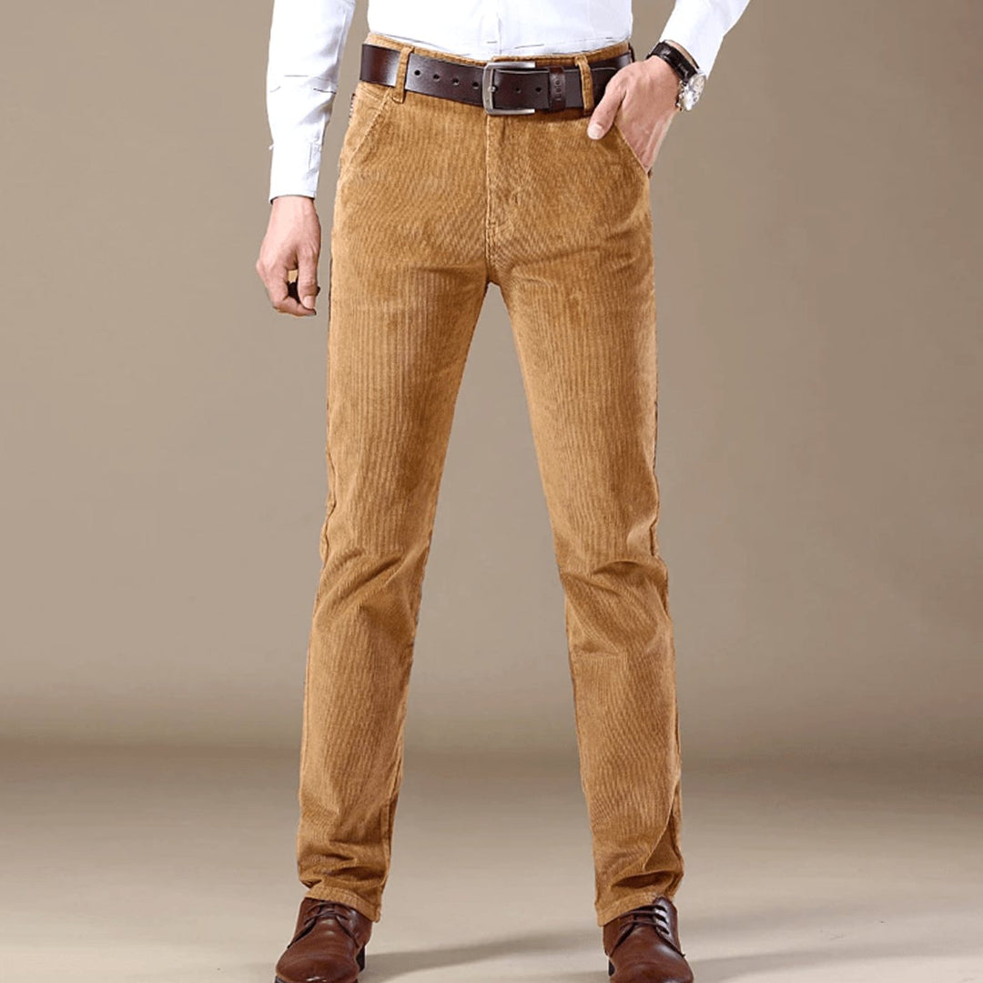 Men's Winter Season Slim-Fit Corduroy Pants - Beige