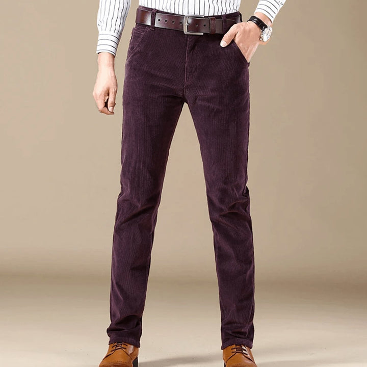 Men's Winter Season Slim-Fit Corduroy Pants - Purple