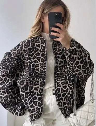 Ingrid | Oversized Leather Bomber Jacket Luvy Boutique