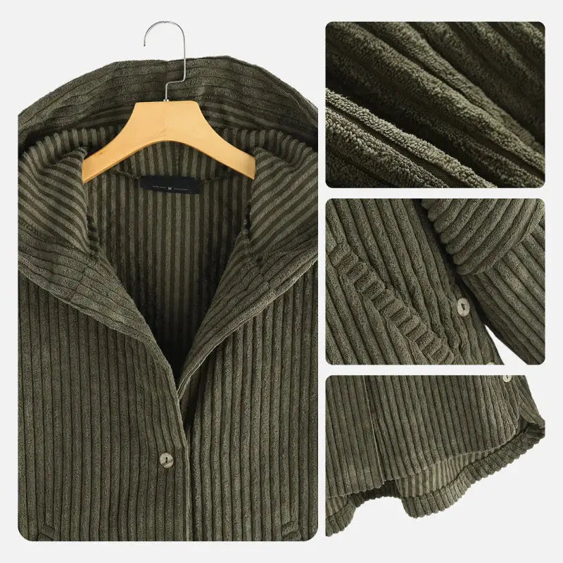 Mia - Stylish Hooded Ribbed Coat Luvy Boutique