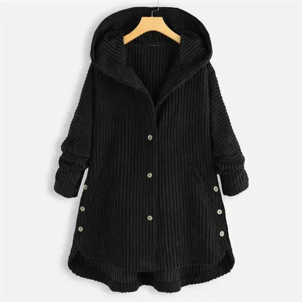 Mia - Stylish Hooded Ribbed Coat Luvy Boutique