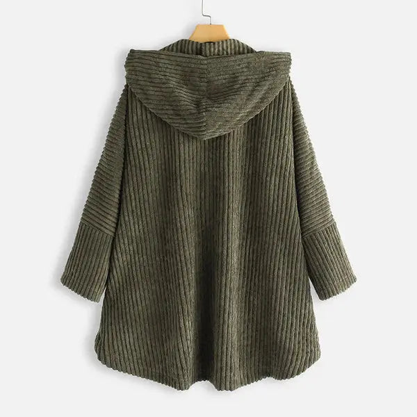 Mia - Stylish Hooded Ribbed Coat Luvy Boutique