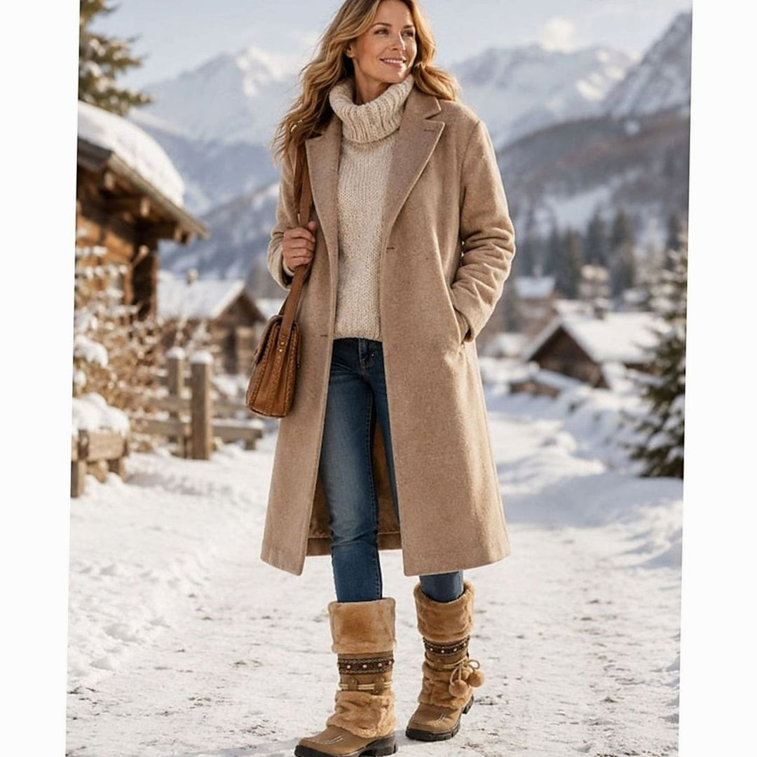 Women's Boho Faux-Fur Cuff Slouch Mid-Calf Winter Boots
