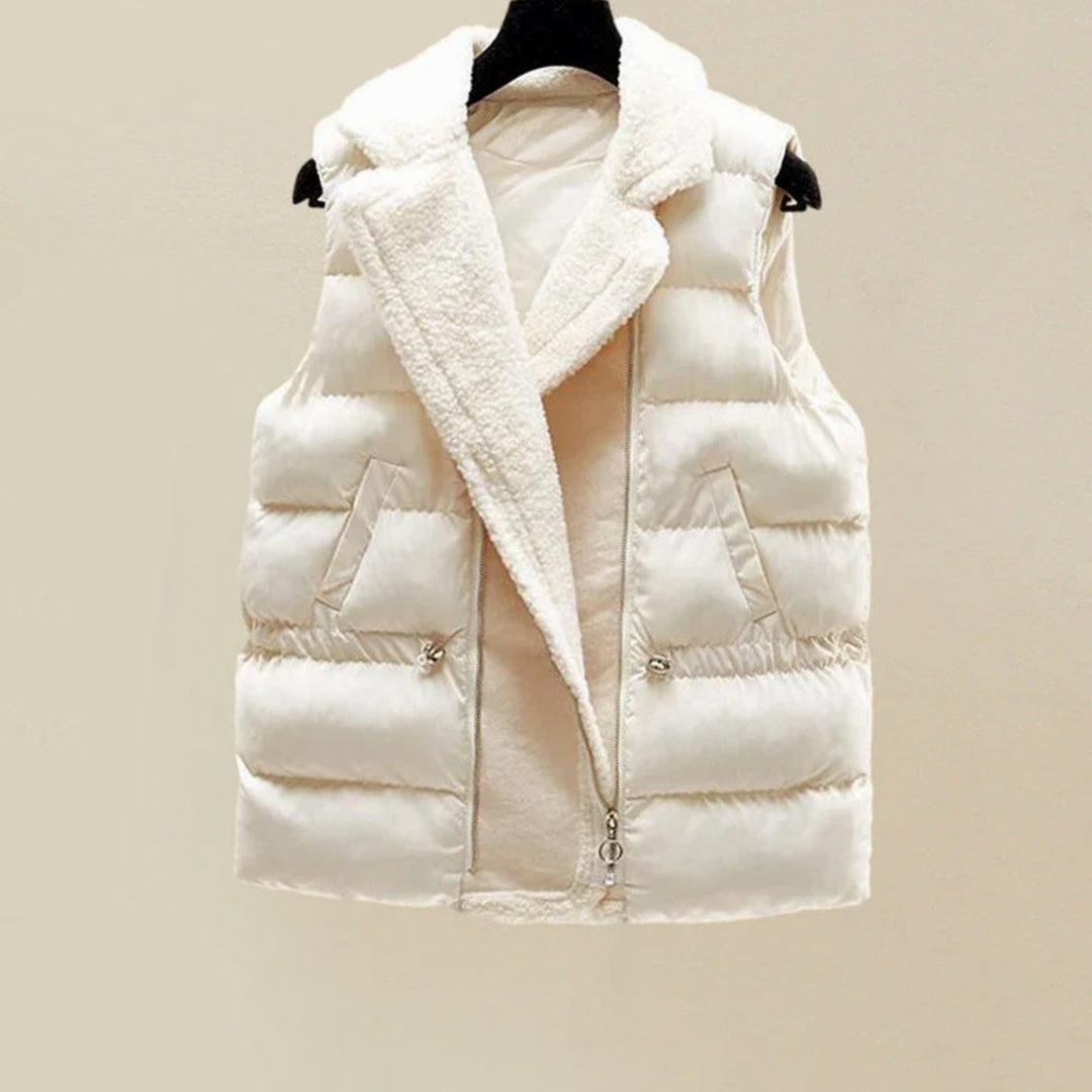 Women's Cable-Knit Turtleneck Quilted Vest Wide-Leg Loungewear Set