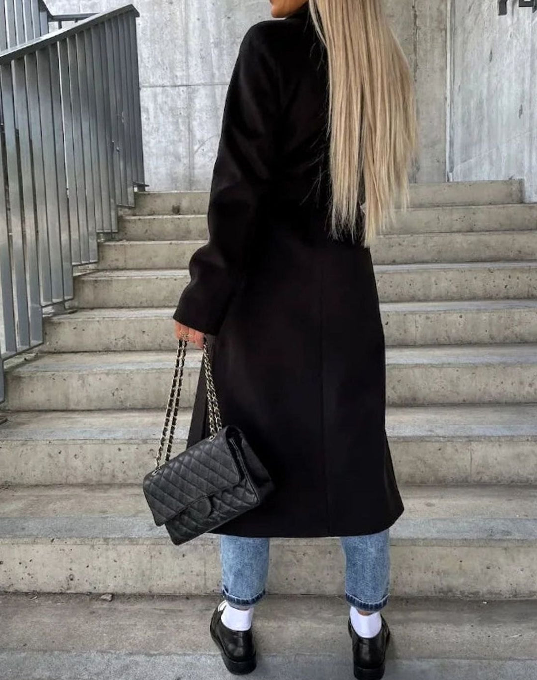 Women's Classic Long-Sleeve Double-Breasted Trench Coat