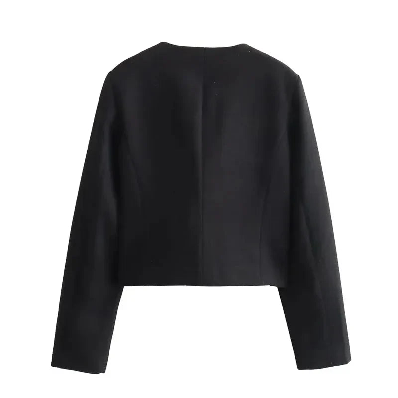 Ava | Women's Cropped Button Front Bomber Jacket Luvy Boutique