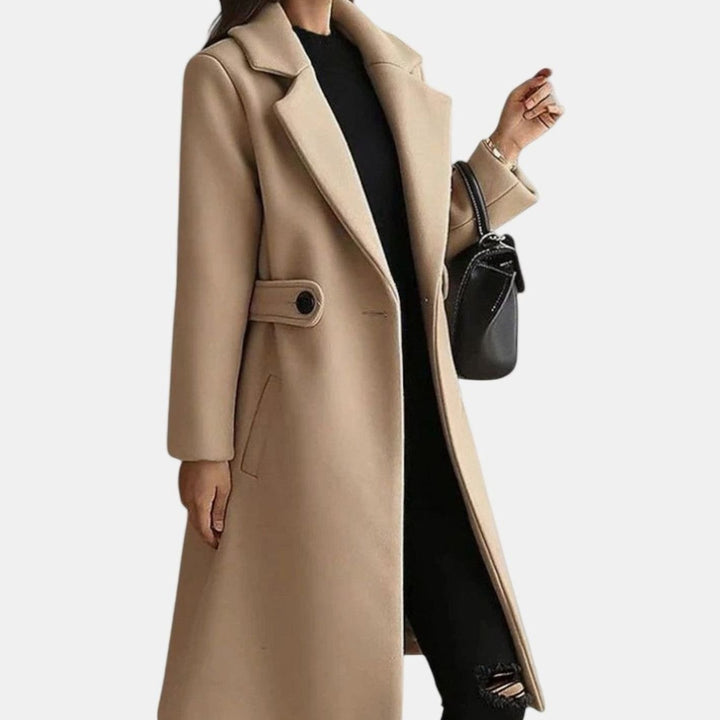 Women's Double-Breasted Belted Formal Long Coat