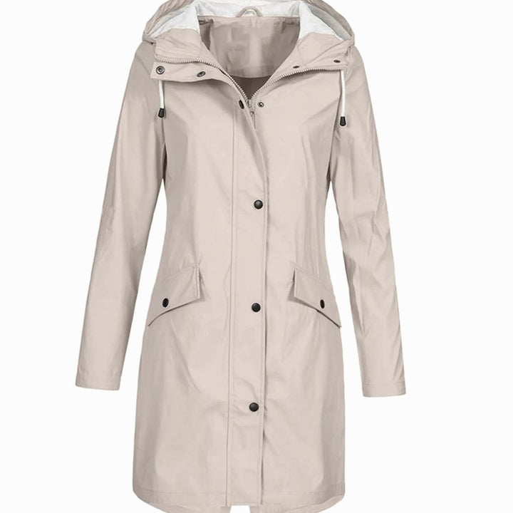 Women's Faux Fur-Lined Hooded Longline Winter Coat - Apricot