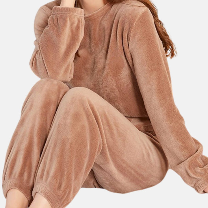 Women's Fleece Two-Piece Loungewear Lounge Outfit Set