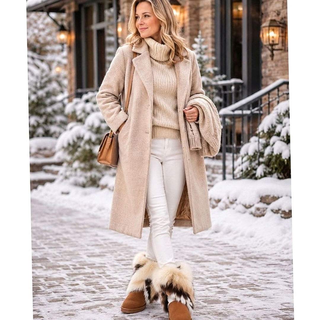 Women's Fluffy Fur-Trim Slip-On Winter Boots