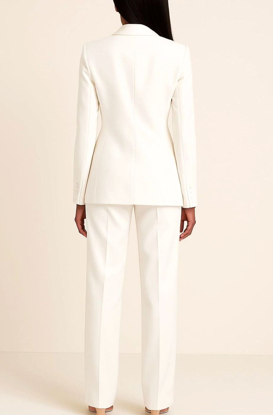 Women's Formal Tailored Single-Button Blazer Suit Set