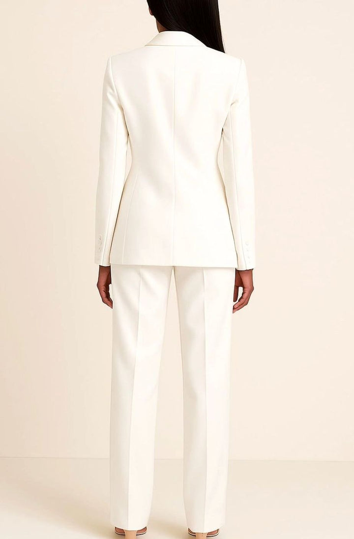 Women's Formal Tailored Single-Button Blazer Suit Set