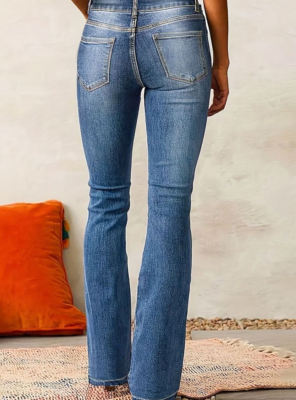 Women's High-Rise Flare Bootcut Pants Wide-Leg Denim Jeans