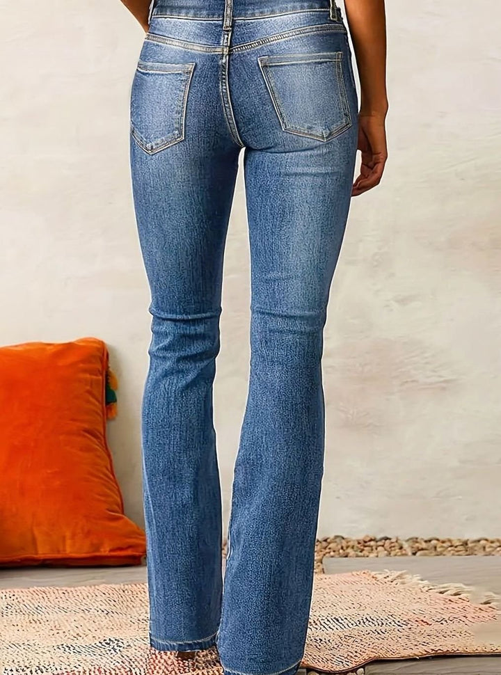 Women's High-Rise Flare Bootcut Pants Wide-Leg Denim Jeans