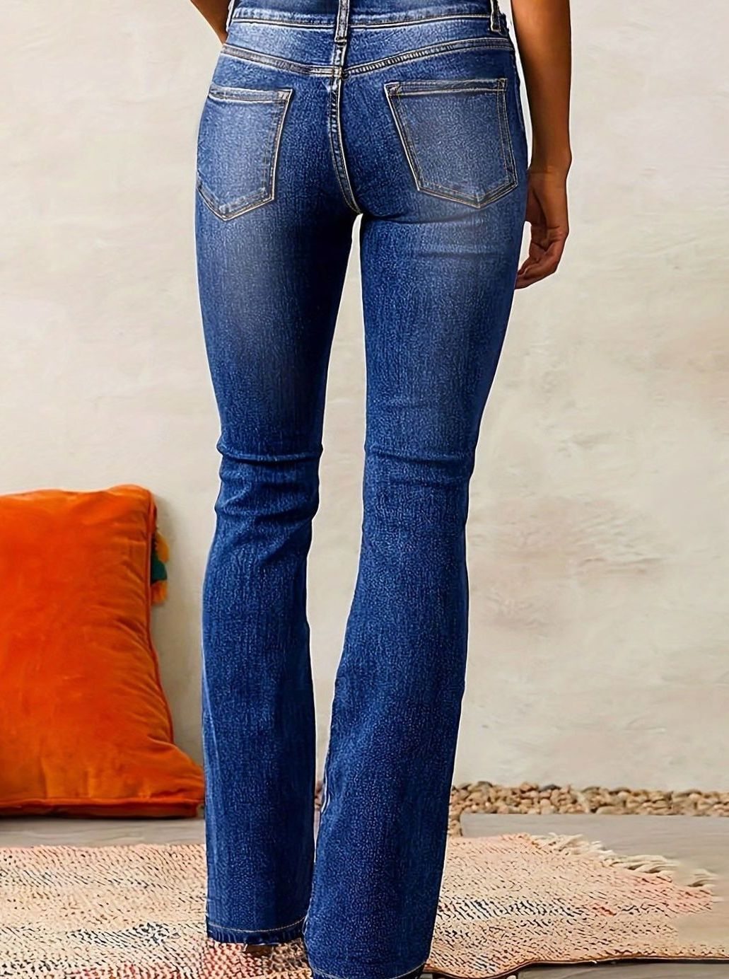 Women's High-Rise Flare Bootcut Pants Wide-Leg Denim Jeans