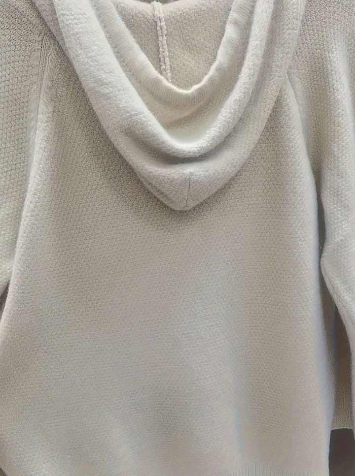 Women's Hooded Full-Zip Knit Cardigan Sweater