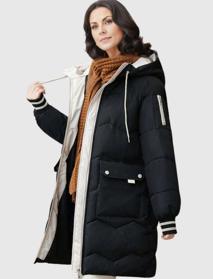 Women's Insulated Down Mid-Length Hooded Winter Coat