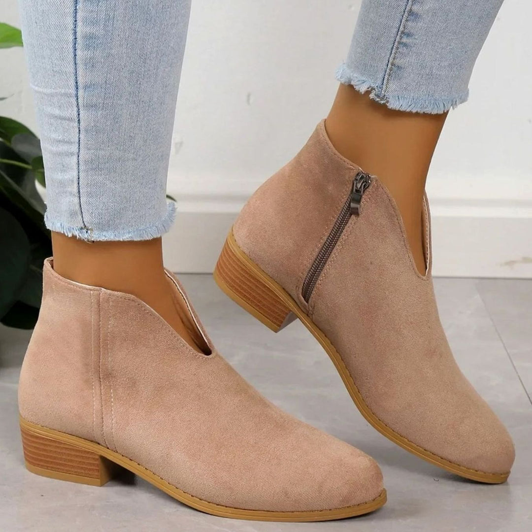 Women's Leopard Print Block-Heel Side-Zip Ankle Boots