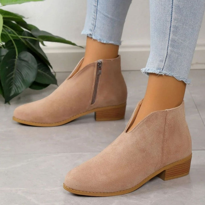 Women's Leopard Print Block-Heel Side-Zip Ankle Boots