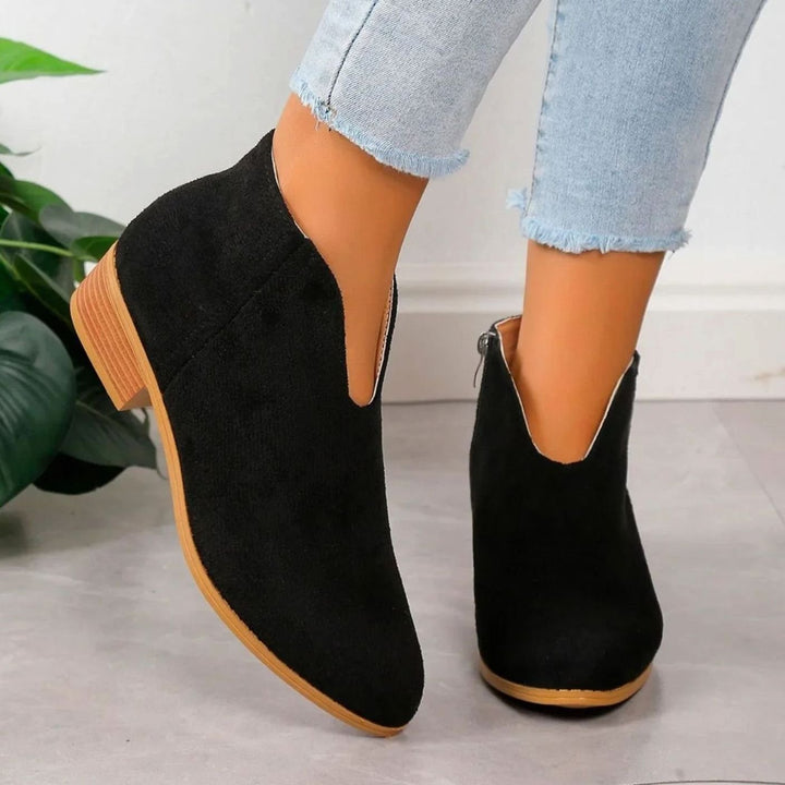 Women's Leopard Print Block-Heel Side-Zip Ankle Boots - Black