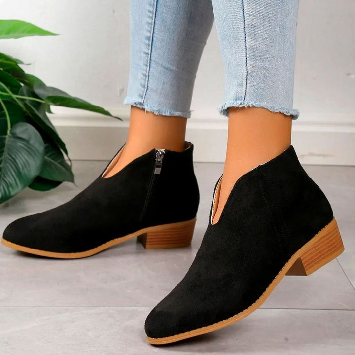 Women's Leopard Print Block-Heel Side-Zip Ankle Boots