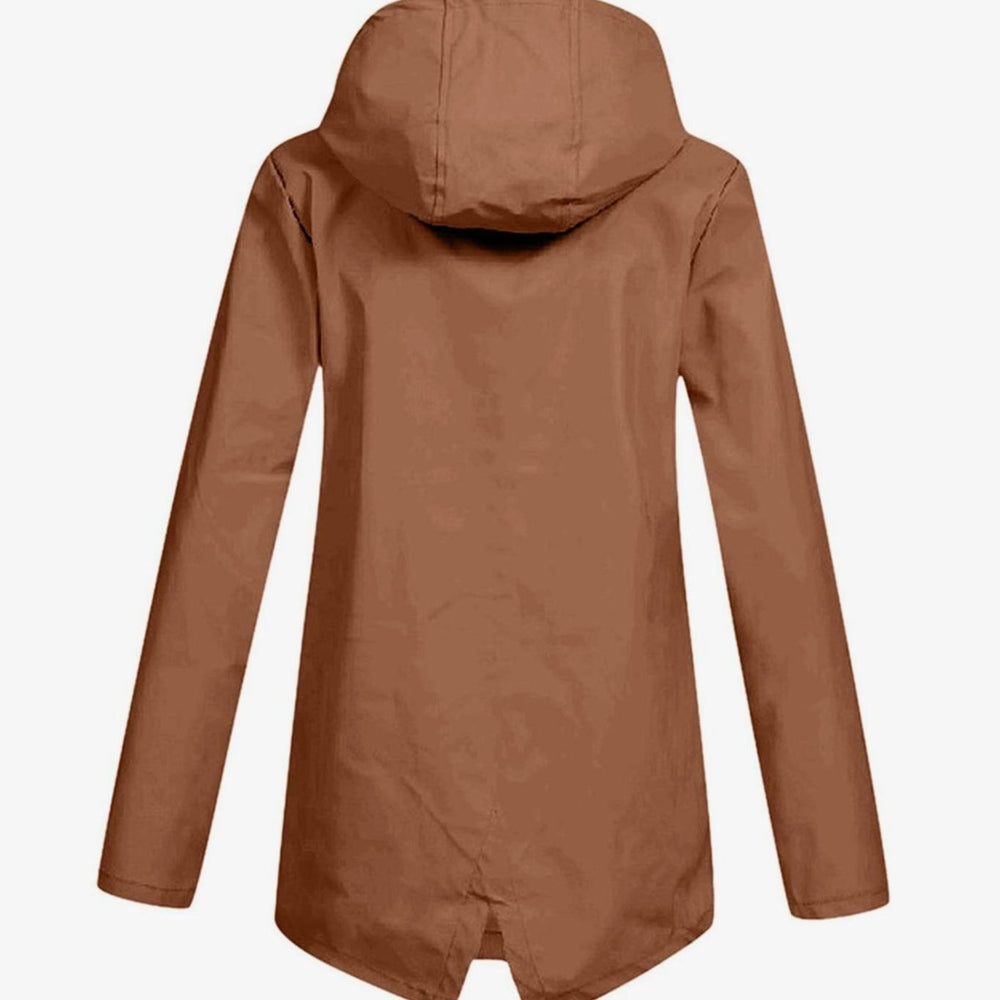 Women's Lightweight Water-Resistant Hooded Rain Jacket Zip-Up