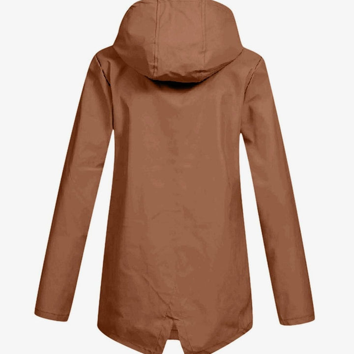 Women's Lightweight Water-Resistant Hooded Rain Jacket Zip-Up