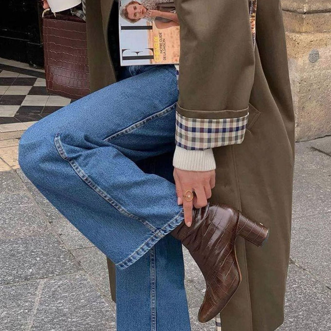 Women's Lightweight Waterproof Plaid-Lined Trench Coat