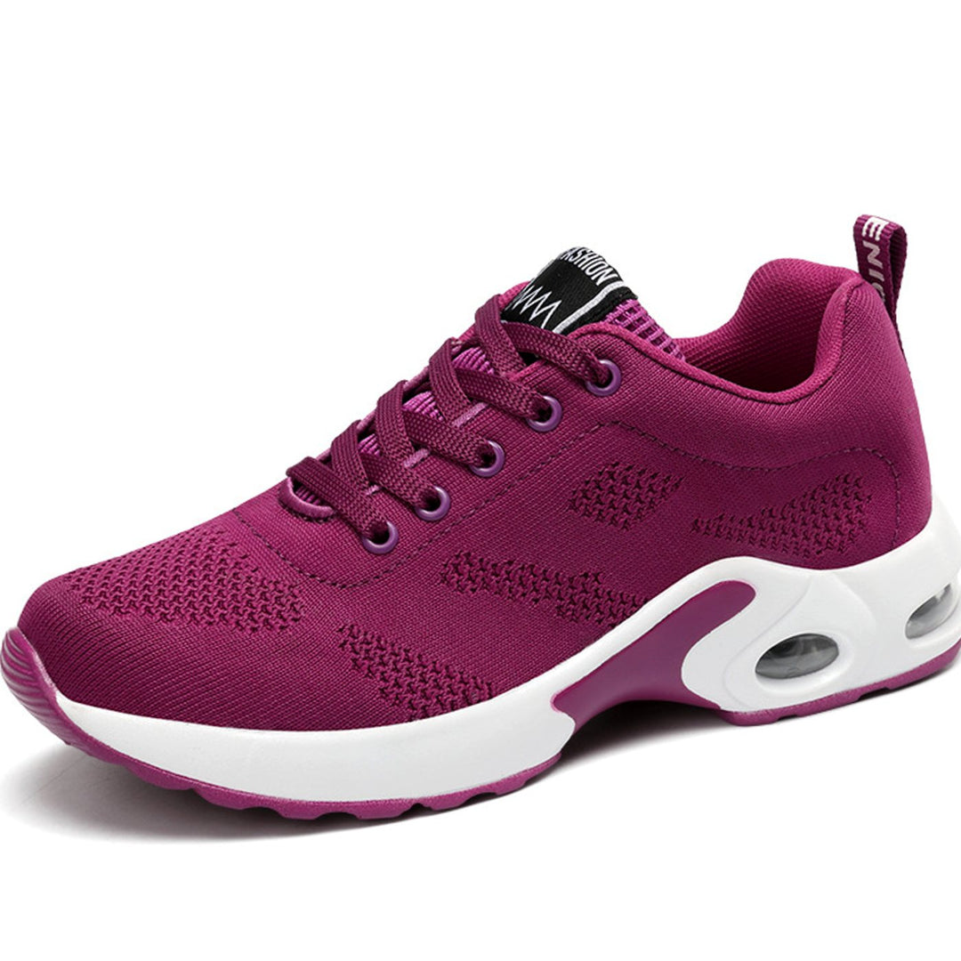 Women's Mesh Air-Cushion Lace-Up Athletic Running Shoes - Purple