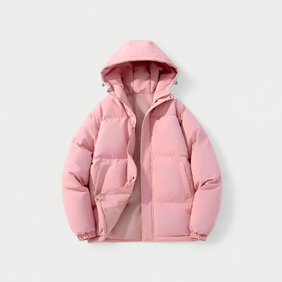 Women's Oversized Hooded Puffer Jacket - Pink
