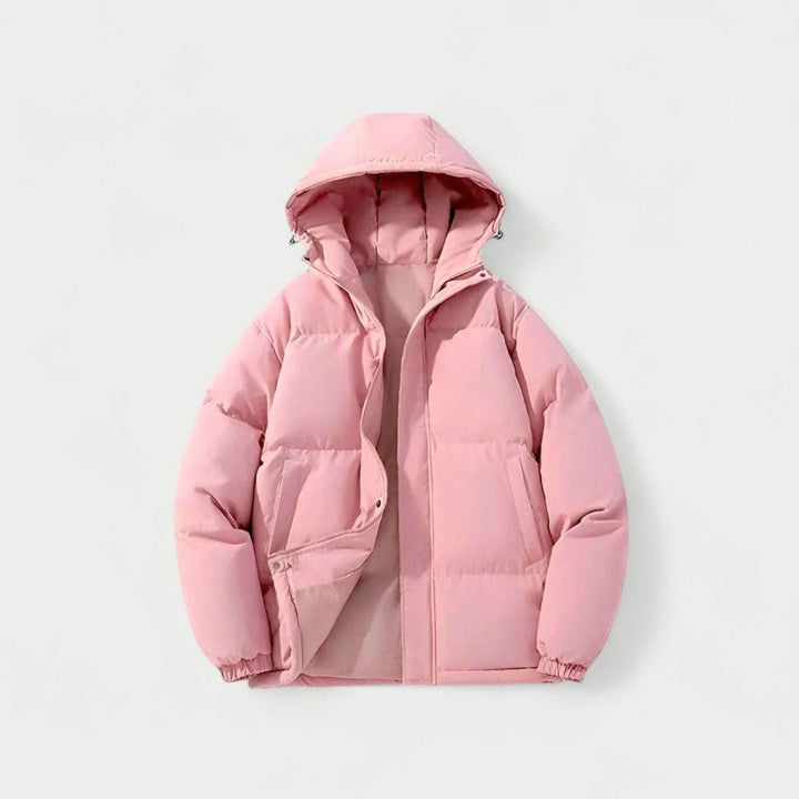 Women's Oversized Hooded Puffer Jacket - Pink