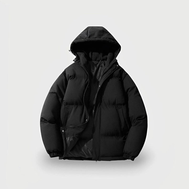 Women's Oversized Hooded Puffer Jacket - Black