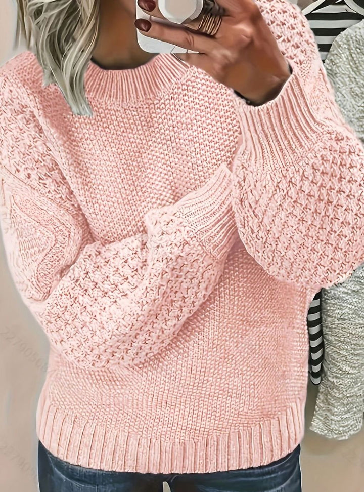Women's Oversized Lantern-Sleeve Chunky Knit Sweater