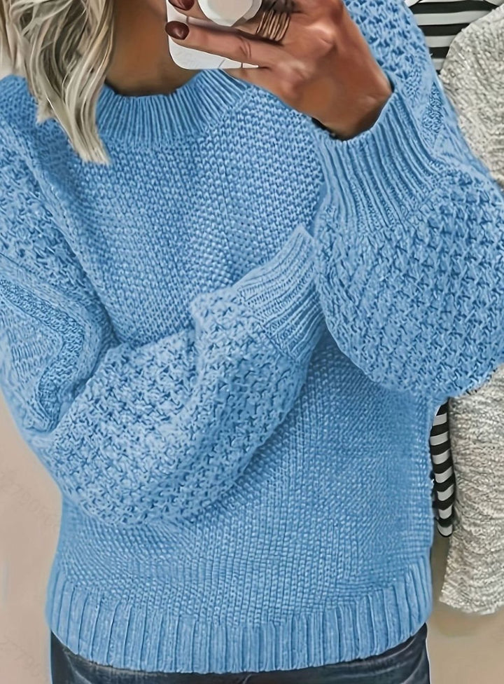 Women's Oversized Lantern-Sleeve Chunky Knit Sweater