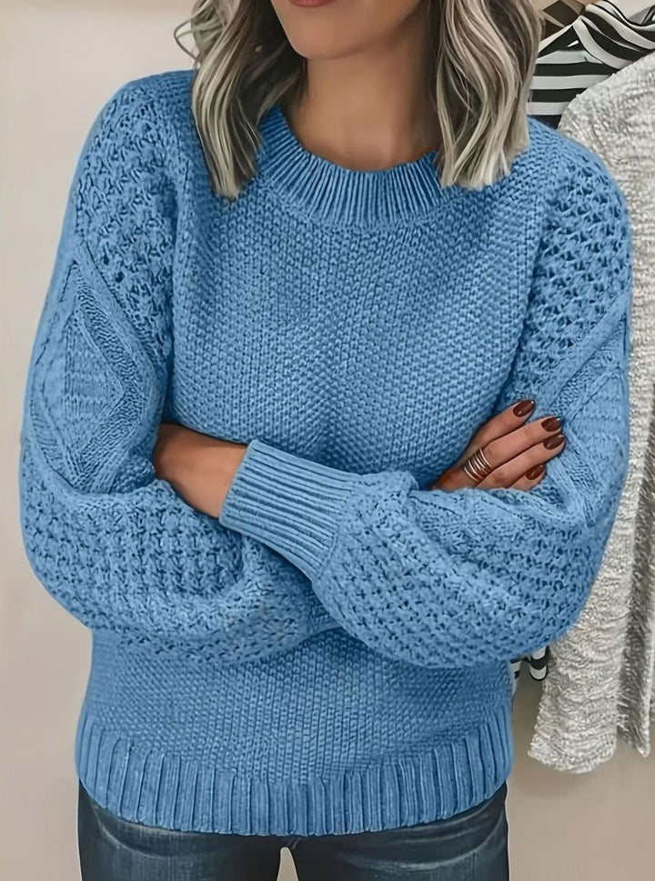 Women's Oversized Lantern-Sleeve Chunky Knit Sweater