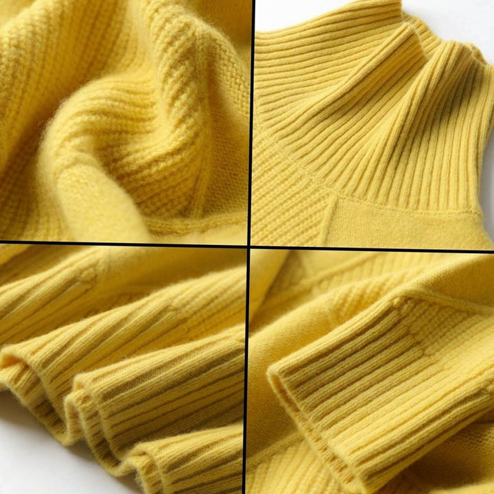 Women's Oversized Mock-Neck Diamond-Texture Knit Sweater