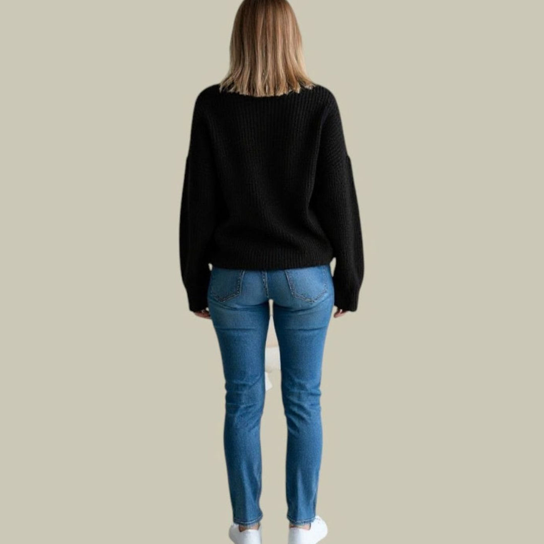 Women's Oversized Turtleneck Sweater Relaxed-Fit Long Knit Pullover
