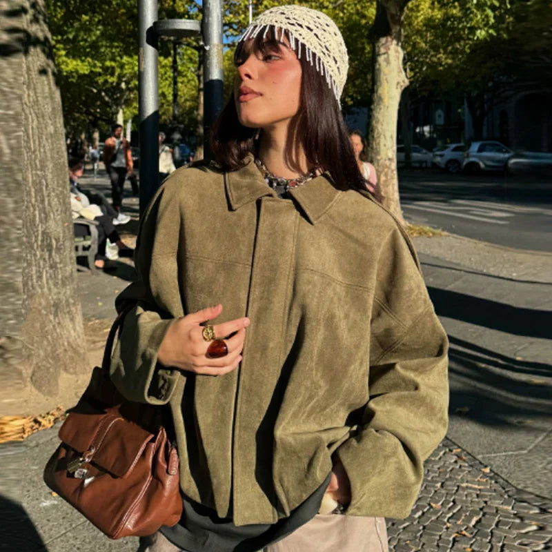 Madison | Women's Cropped Zip Up Bomber Jacket Luvy Boutique