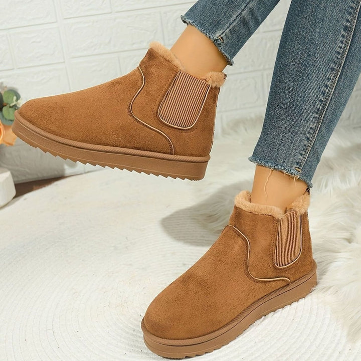 Women's Plush-Lined Slip-On Platform Winter Boots