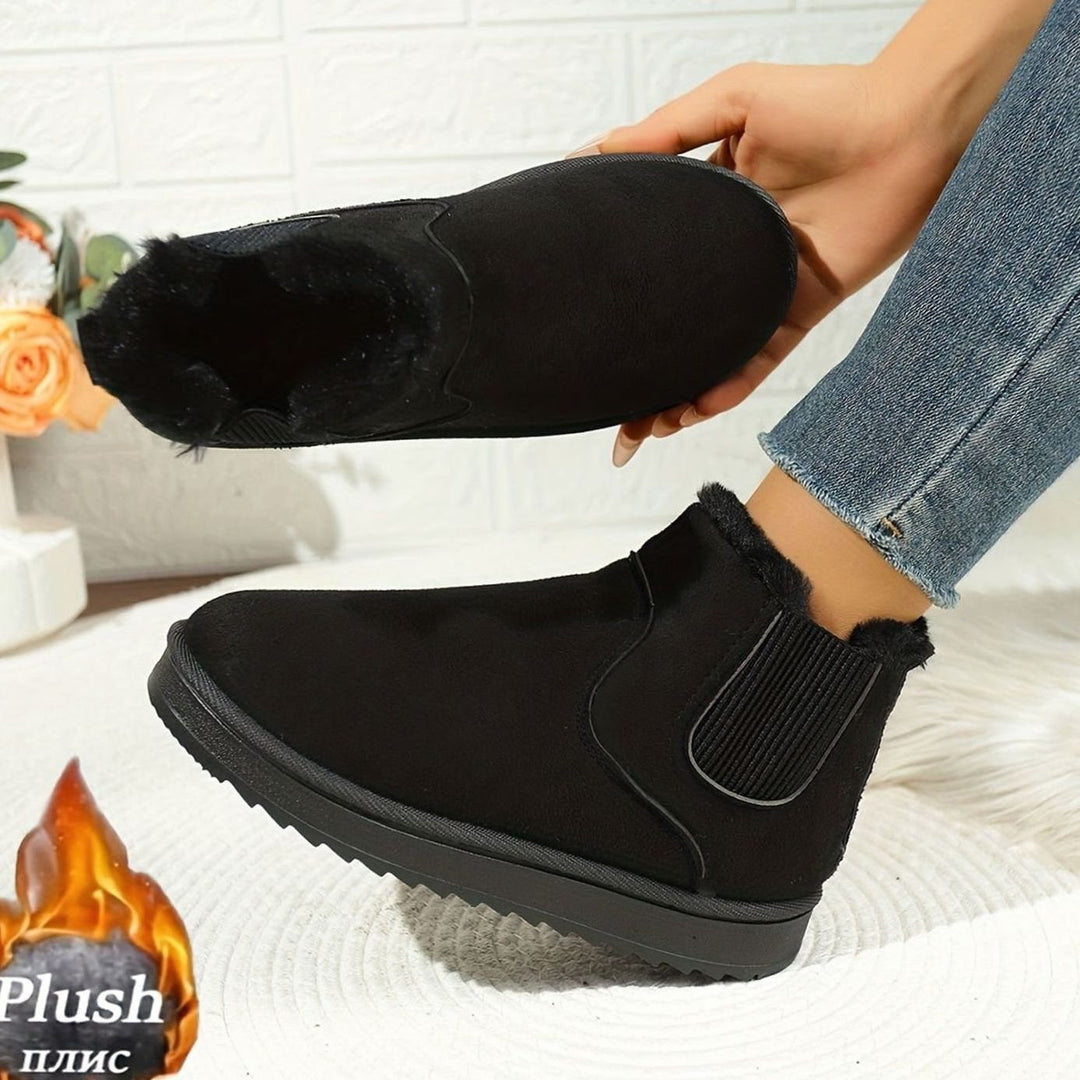 Women's Plush-Lined Slip-On Platform Winter Boots