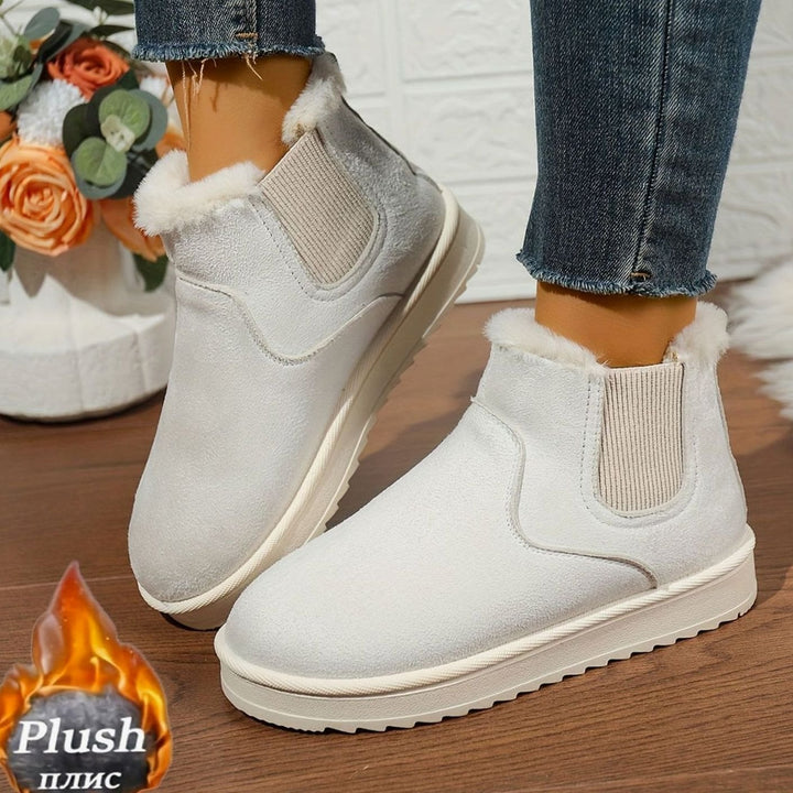 Women's Plush-Lined Slip-On Platform Winter Boots
