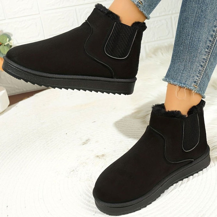 Women's Plush-Lined Slip-On Platform Winter Boots