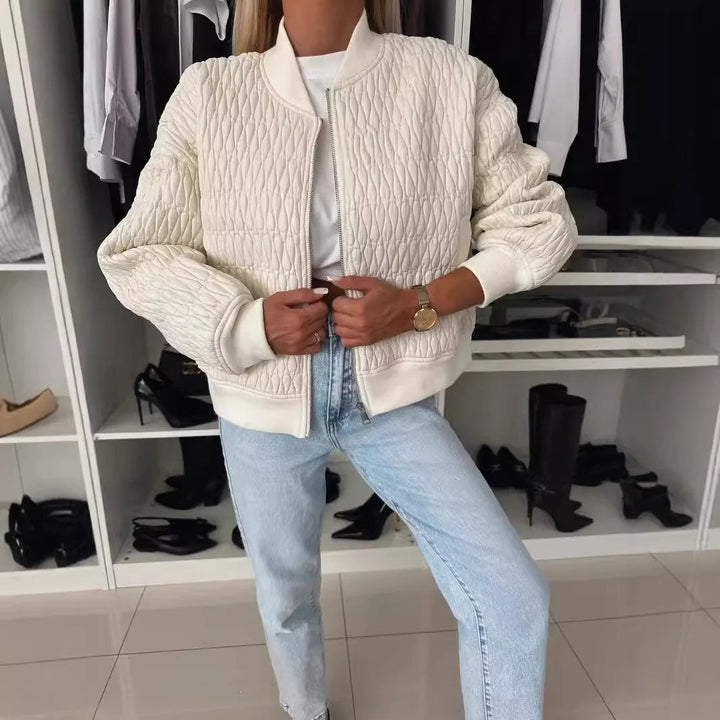 Alice | Women's Quilted Zip Up Bomber Jacket Luvy Boutique