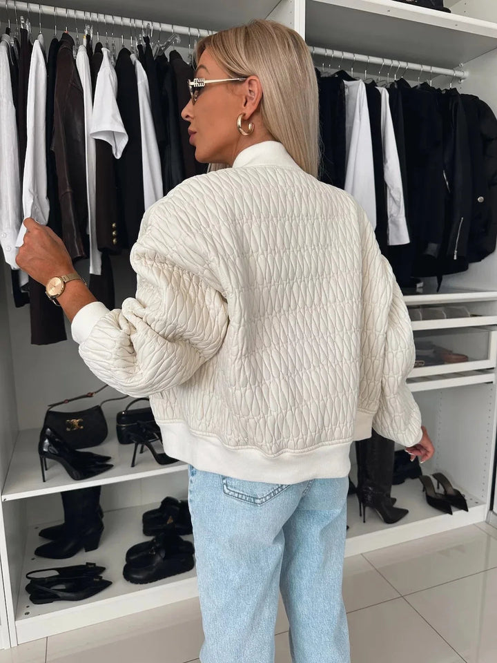 Alice | Women's Quilted Zip Up Bomber Jacket Luvy Boutique