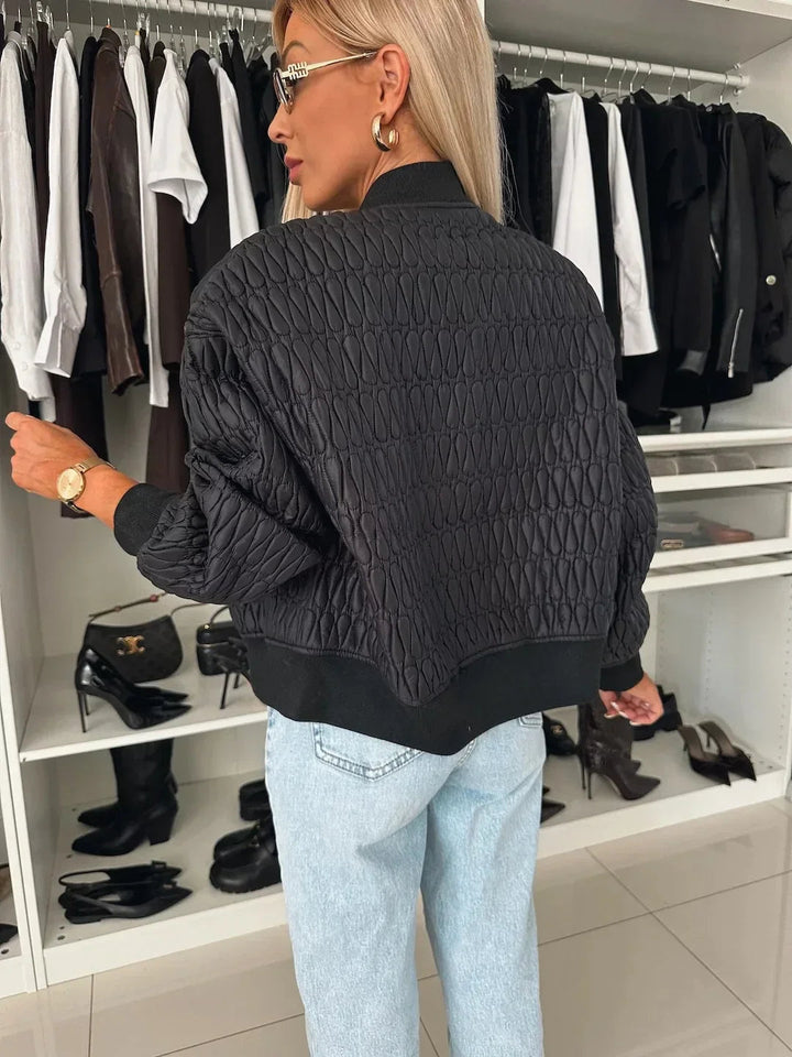 Alice | Women's Quilted Zip Up Bomber Jacket Luvy Boutique