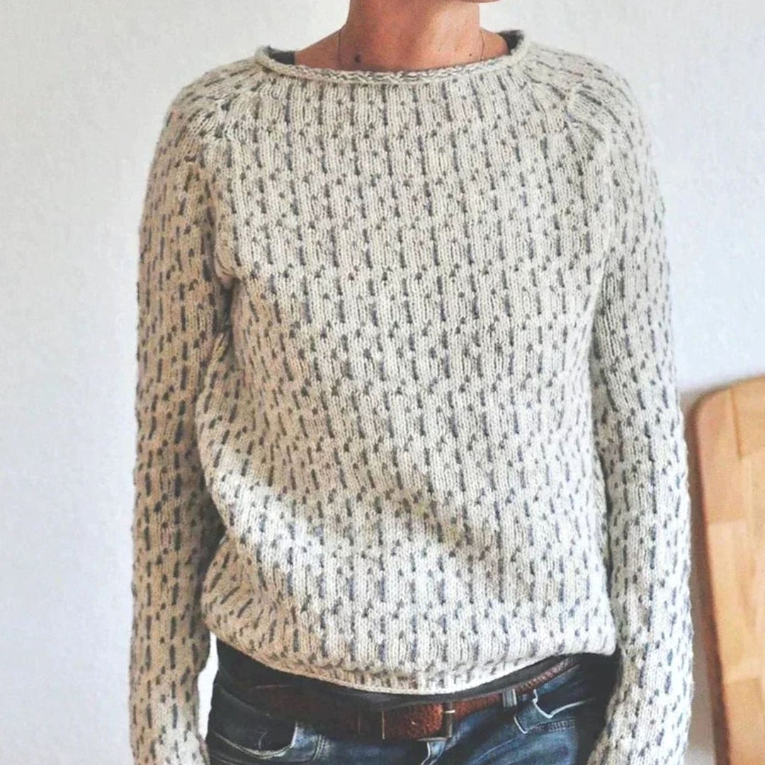 Women's Relaxed-Fit Boat Neck Long-Sleeve Knit Sweater