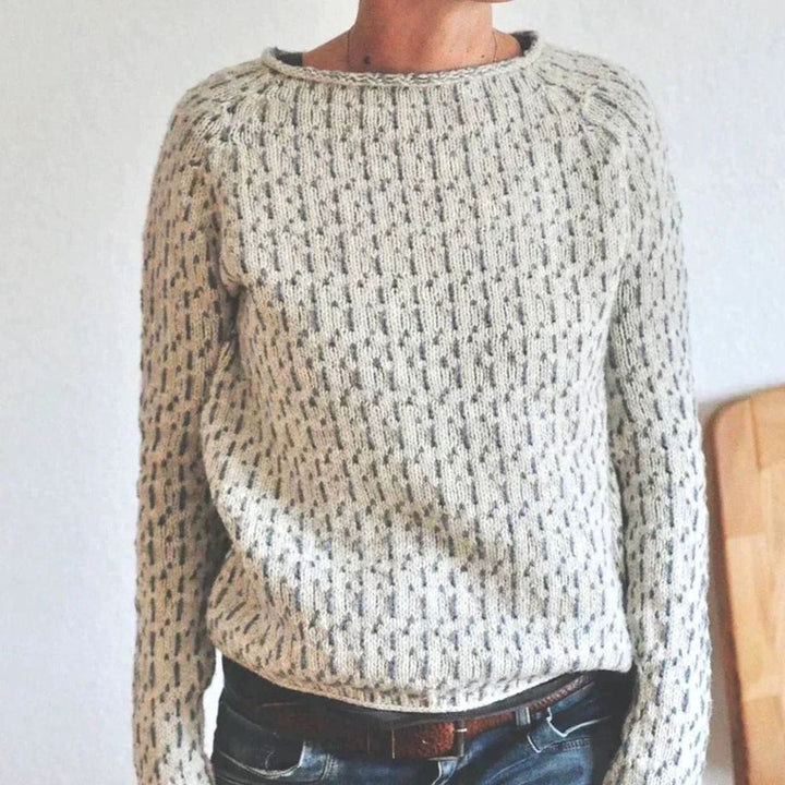 Women's Relaxed-Fit Boat Neck Long-Sleeve Knit Sweater