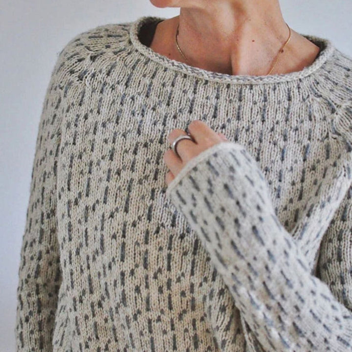 Women's Relaxed-Fit Boat Neck Long-Sleeve Knit Sweater